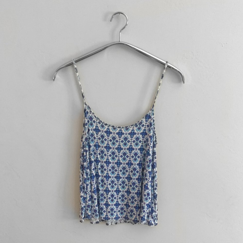 AEO Blue Patterned Swing Cami